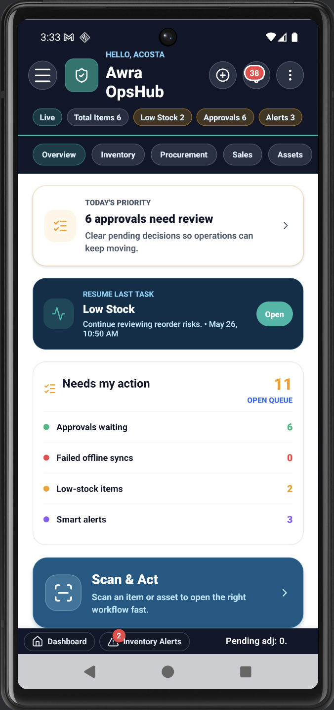 AWRA OpsHub Android app release preview