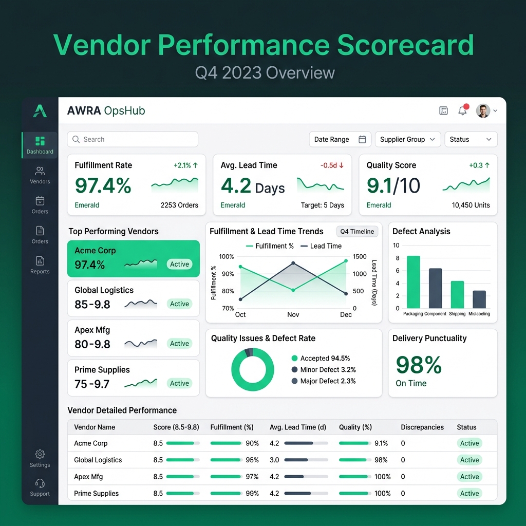 Vendor Performance Dashboard